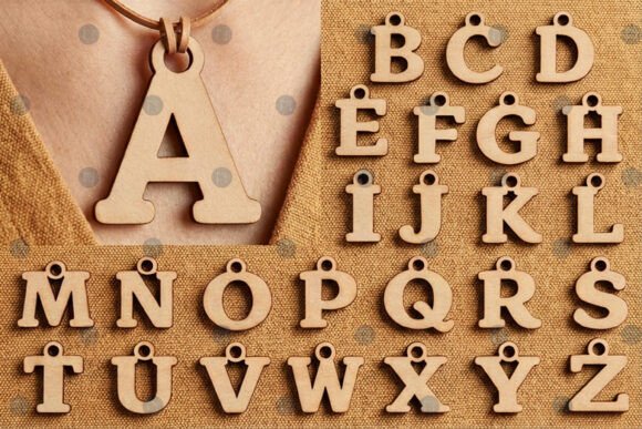 A–Z Alphabet Initial Pendant SVG Bundle