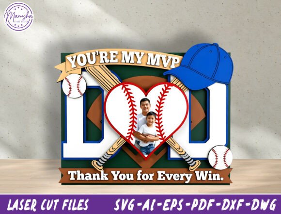 Baseball Dad MVP Laser Cut File SVG: A Unique Tribute for Every Baseball-Loving Father