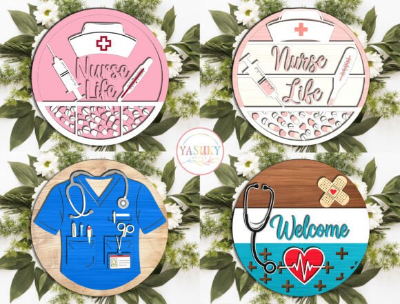 Celebrate Nurses with Life Door Hanger SVG