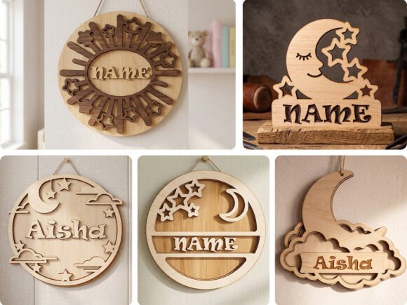 Creative and Customizable: Exploring Laser Cut Moon Stars Nursery Name Signs