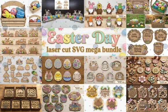 Easter Day Laser Cut SVG Mega Bundle: Streamlining Creative Projects with Precision and Versatility