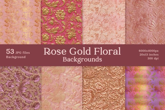 Elevate Your Designs with 53 Luxury Rose Gold Floral Backgrounds