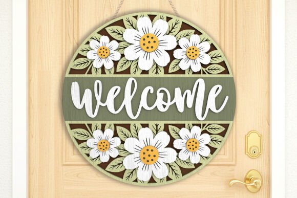 Floral Welcome Door Sign SVG: Crafting Elegance with Precision
