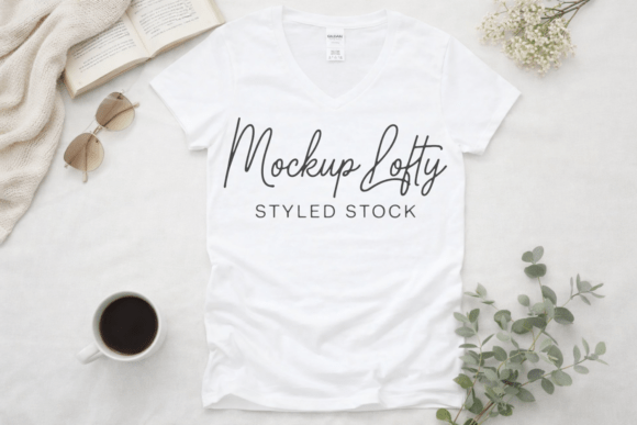 Gildan 5V00L White Women's Mockup for Clean Branding