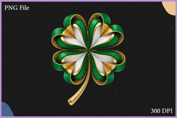 Glitter Shamrock Clover Clipart PNG