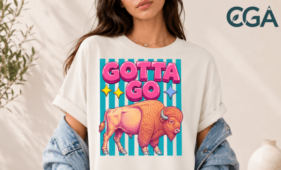 Gotta Go Buffalo Vintage Retro Pun PNG