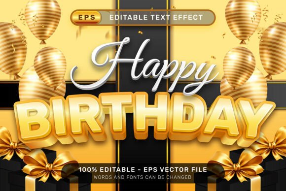 Happy Birthday Gold Luxury Text Effect: Elevating Design with Premium Typography