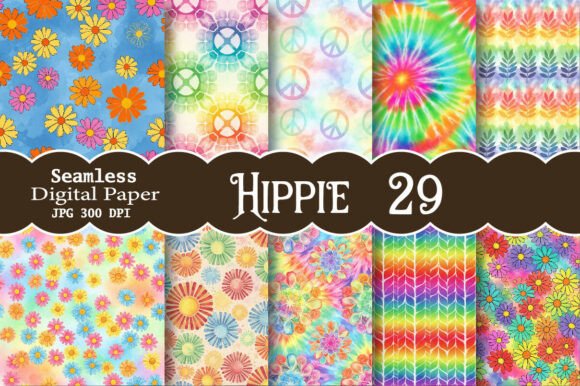 Hippie Seamless Patterns: A Versatile Design Resource for Modern Creatives