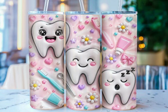 Inflated Dentist 20oz Tumbler Wrap PNG: A Charming Addition to Dental-Themed Merchandise