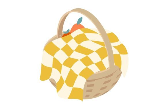 Isometric Picnic Basket Filled with Fruit: A Visual Delight for Designers and Brands