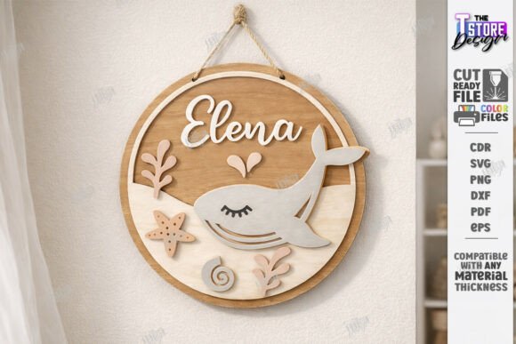 Kids Room Name Sign Laser Cut CNC File: Personalized Decor Made Easy