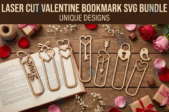 Laser Cut Valentine Bookmark SVG Bundle: Creative Possibilities for Makers and Small Businesses