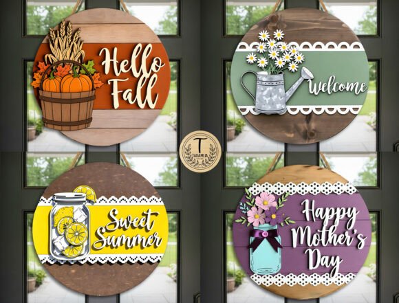 Seasonal Door Sign SVG Bundle: A Versatile Design Resource for Every Occasion