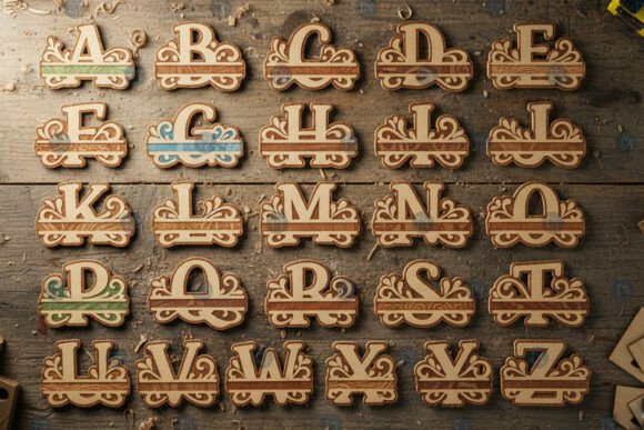 Split Monogram Alphabet SVG Bundle: Creative Possibilities for Crafters and Makers