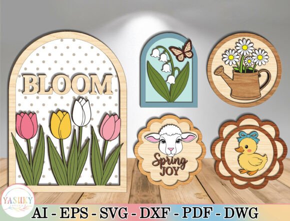 Spring Bloom Laser Cut File SVG Bundle: Bring Spring Indoors with Laser Craft