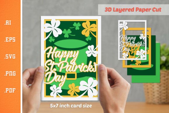 St Patricks Day Layered Paper Cut SVG