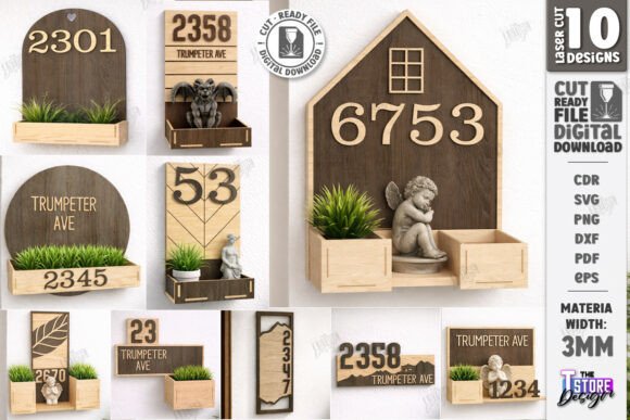 Stylish Laser-Cut House Number Signs for Every Creator