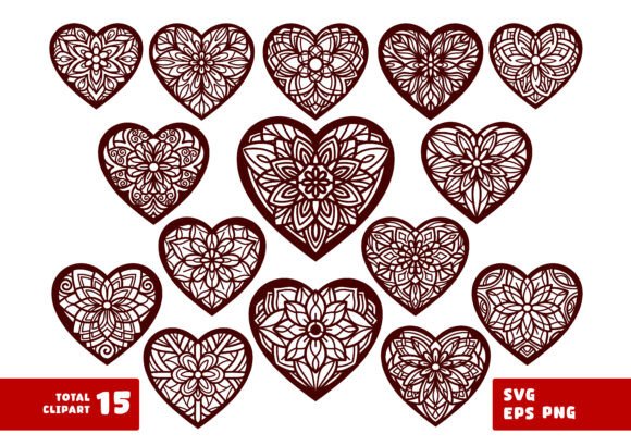 Valentine Heart Mandala SVG Bundle – Elevate Your Creative Projects with Timeless Elegance